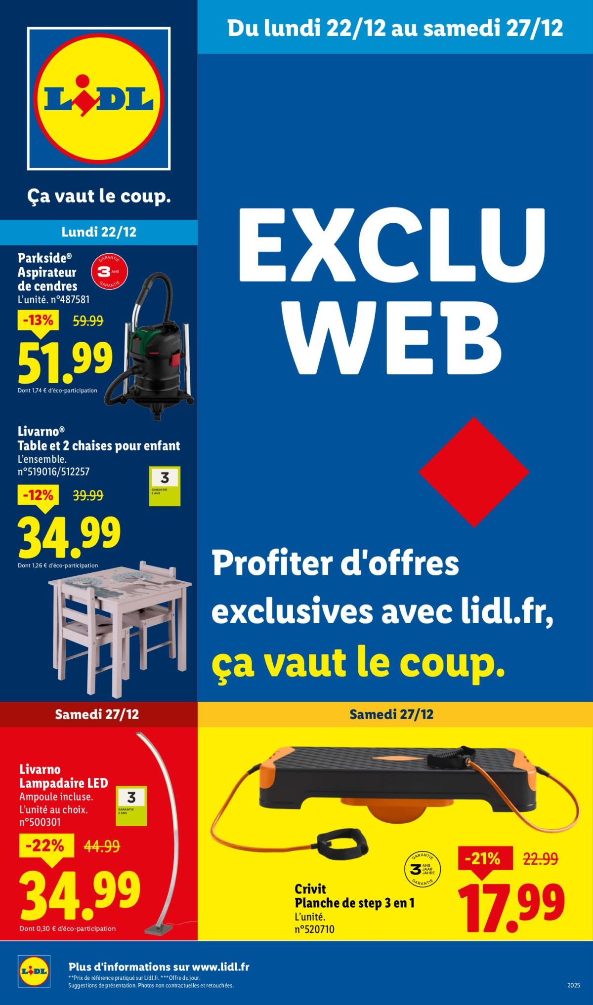 Catalogue Lidl - Exclu Web valable du 22/12 au 27/12