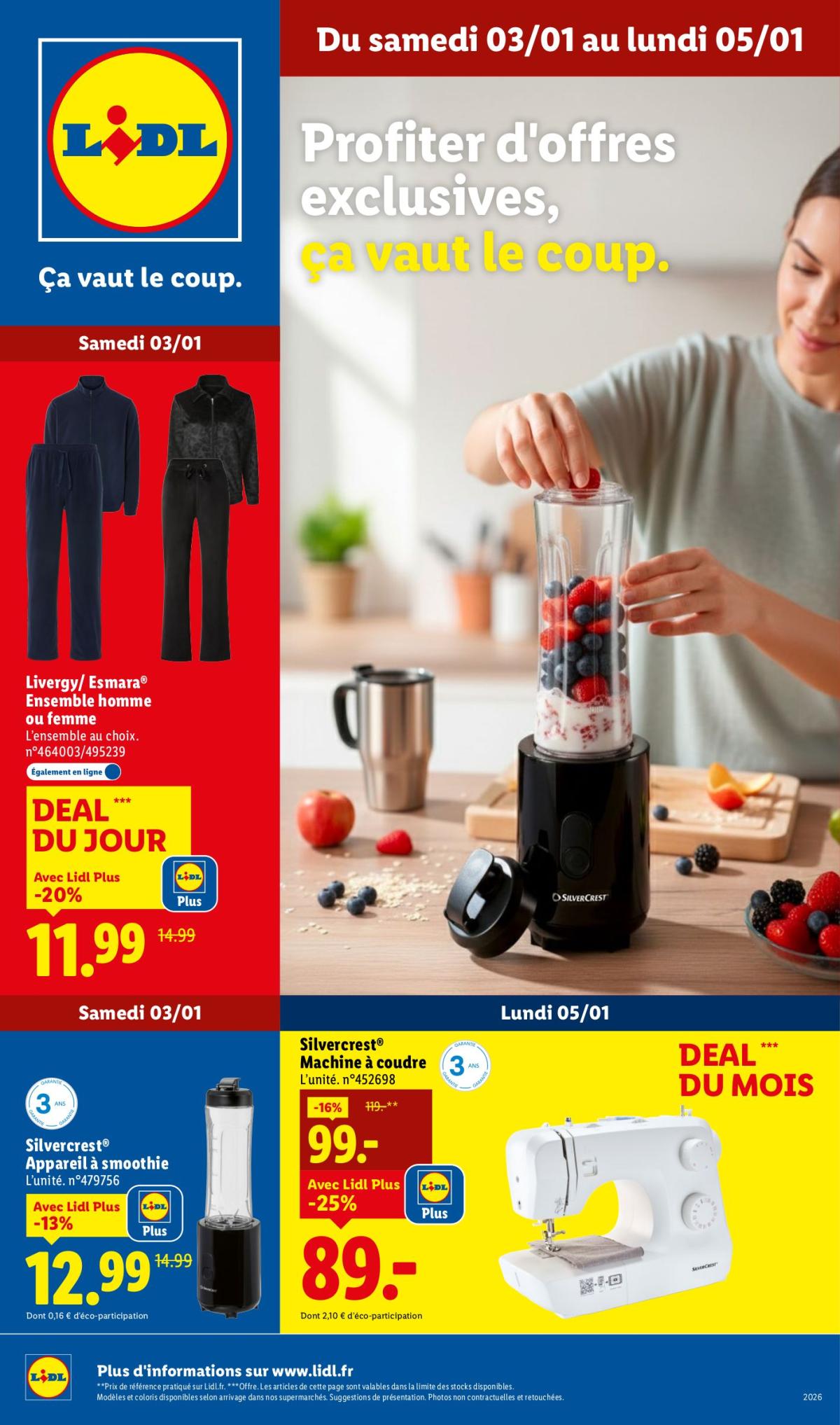 Catalogue Lidl - Les bonnes affaires de la semaine valable du 03/01 au 05/01