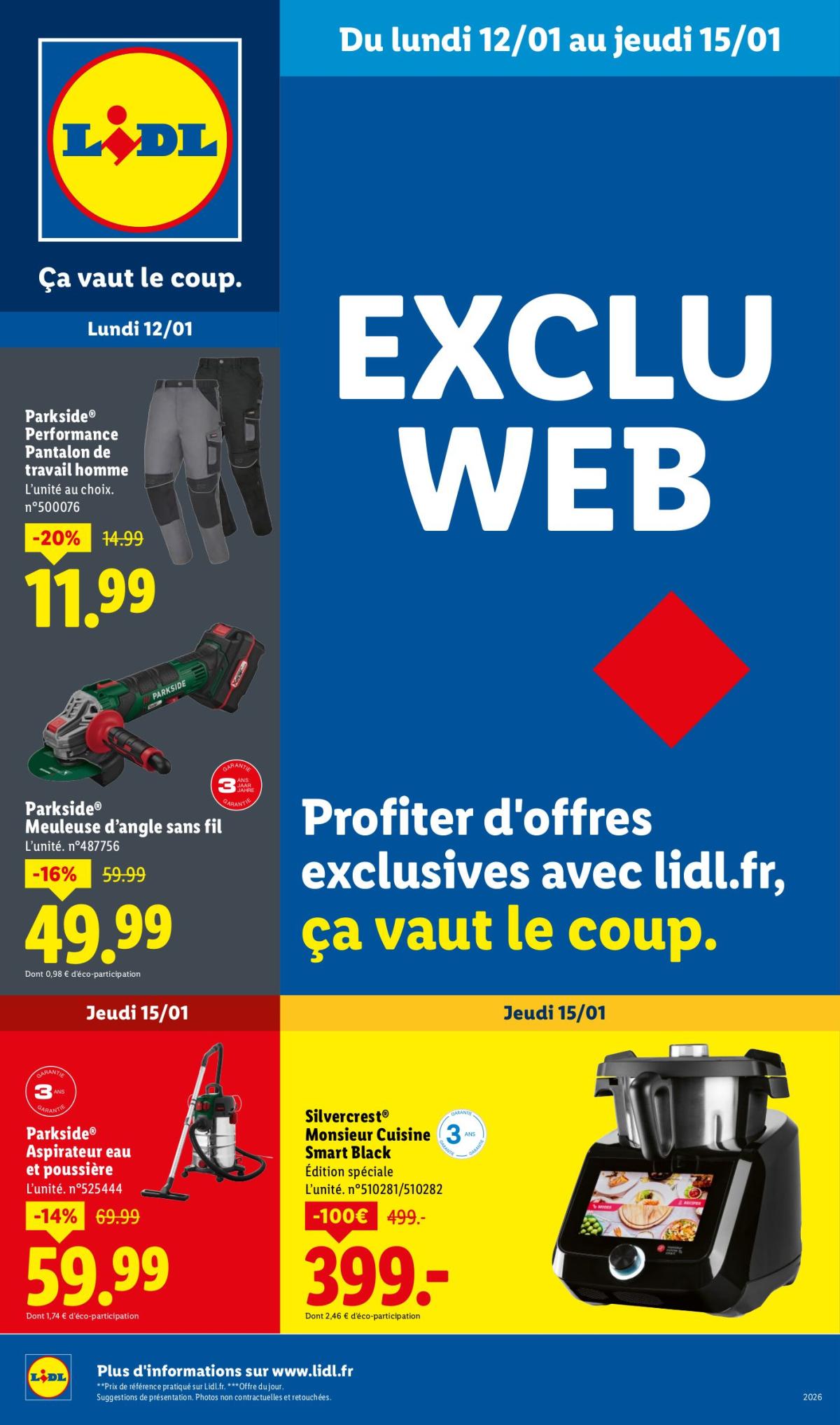 Catalogue Lidl - Exclu Web valable du 12/01 au 15/01