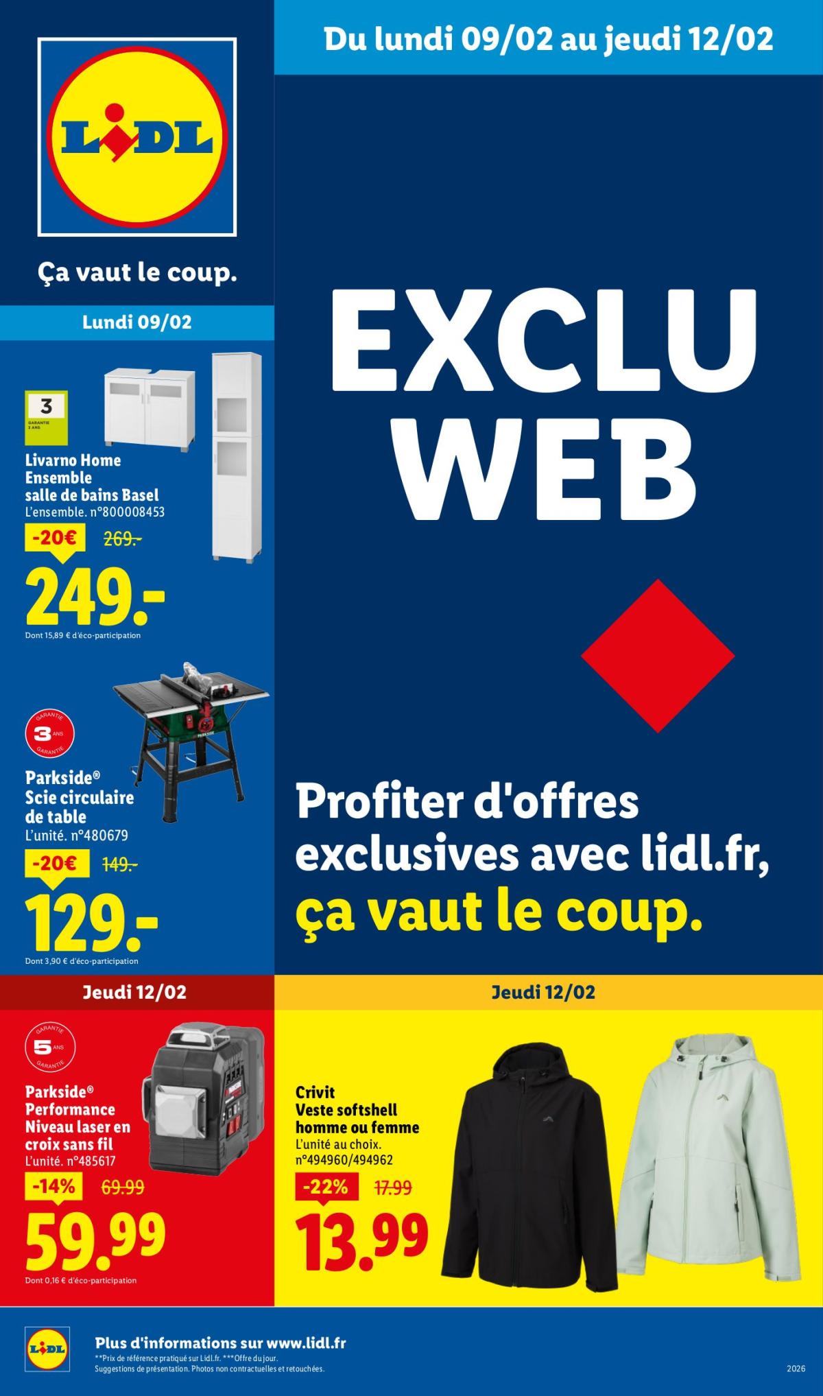Catalogue Lidl - Exclu Web valable du 09/02/2026 au 12/02/2026