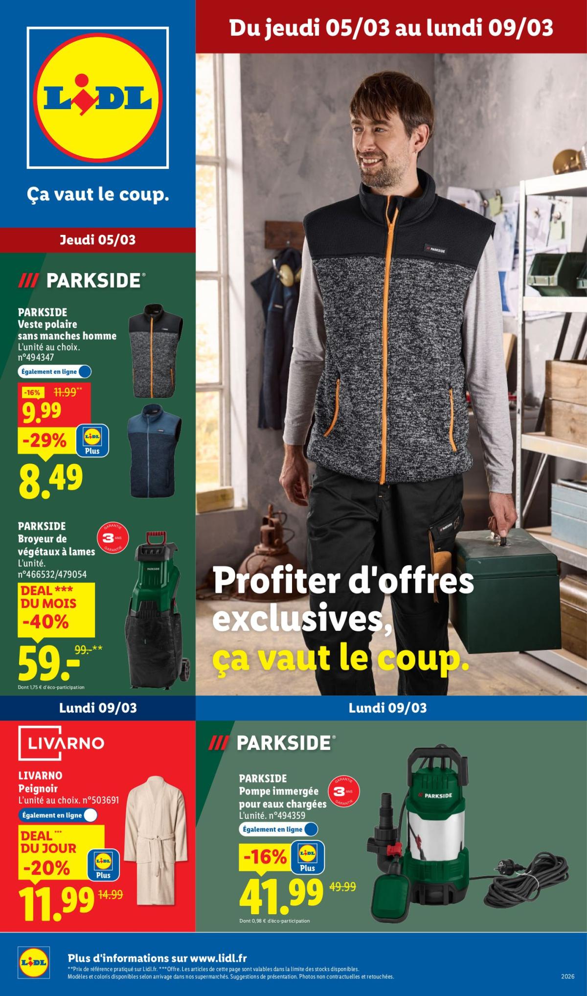 Catalogue Lidl - Les bonnes affaires de la semaine valable du 05/03/2026 au 09/03/2026