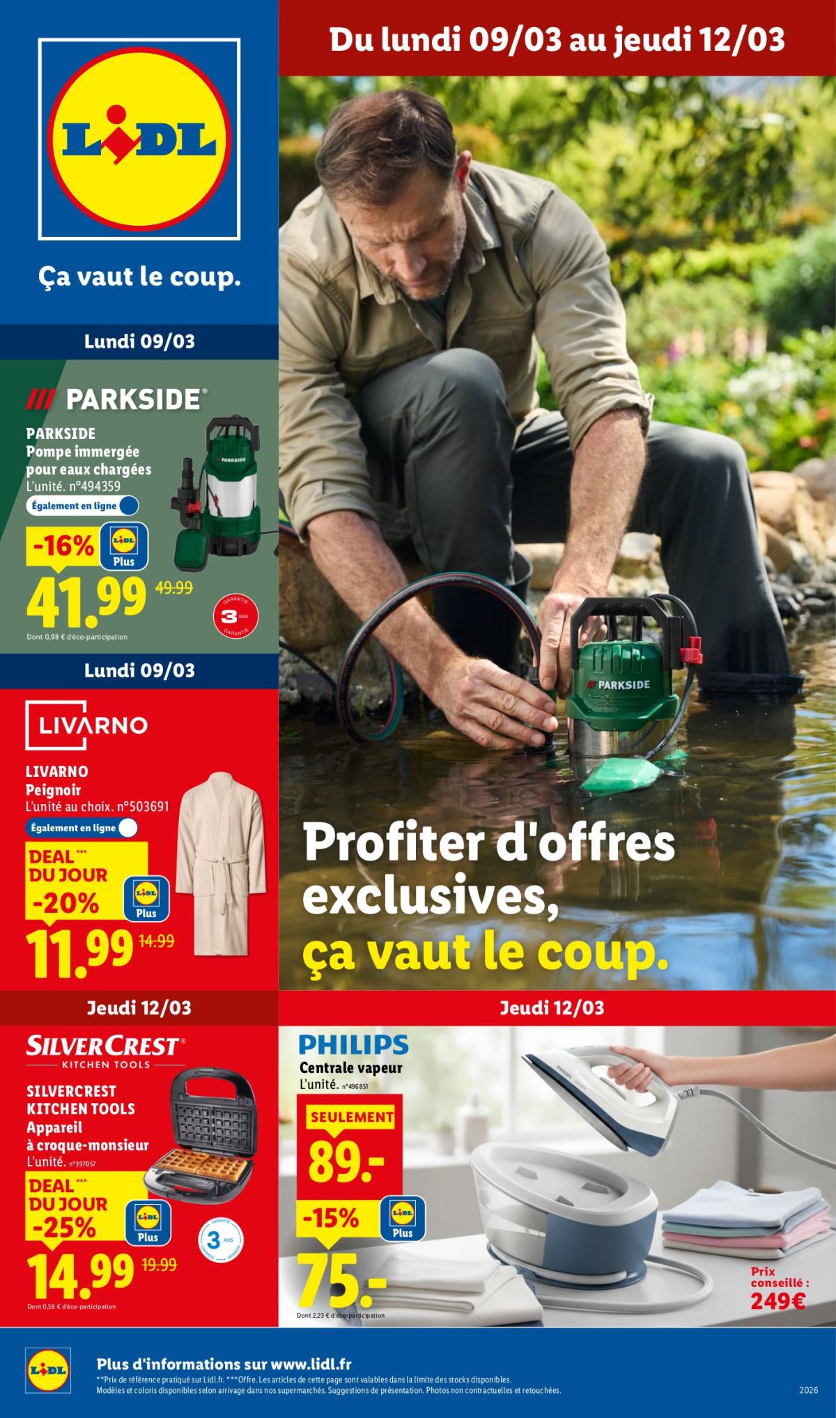 Catalogue Lidl - Les bonnes affaires de la semaine valable du 09/03/2026 au 12/03/2026