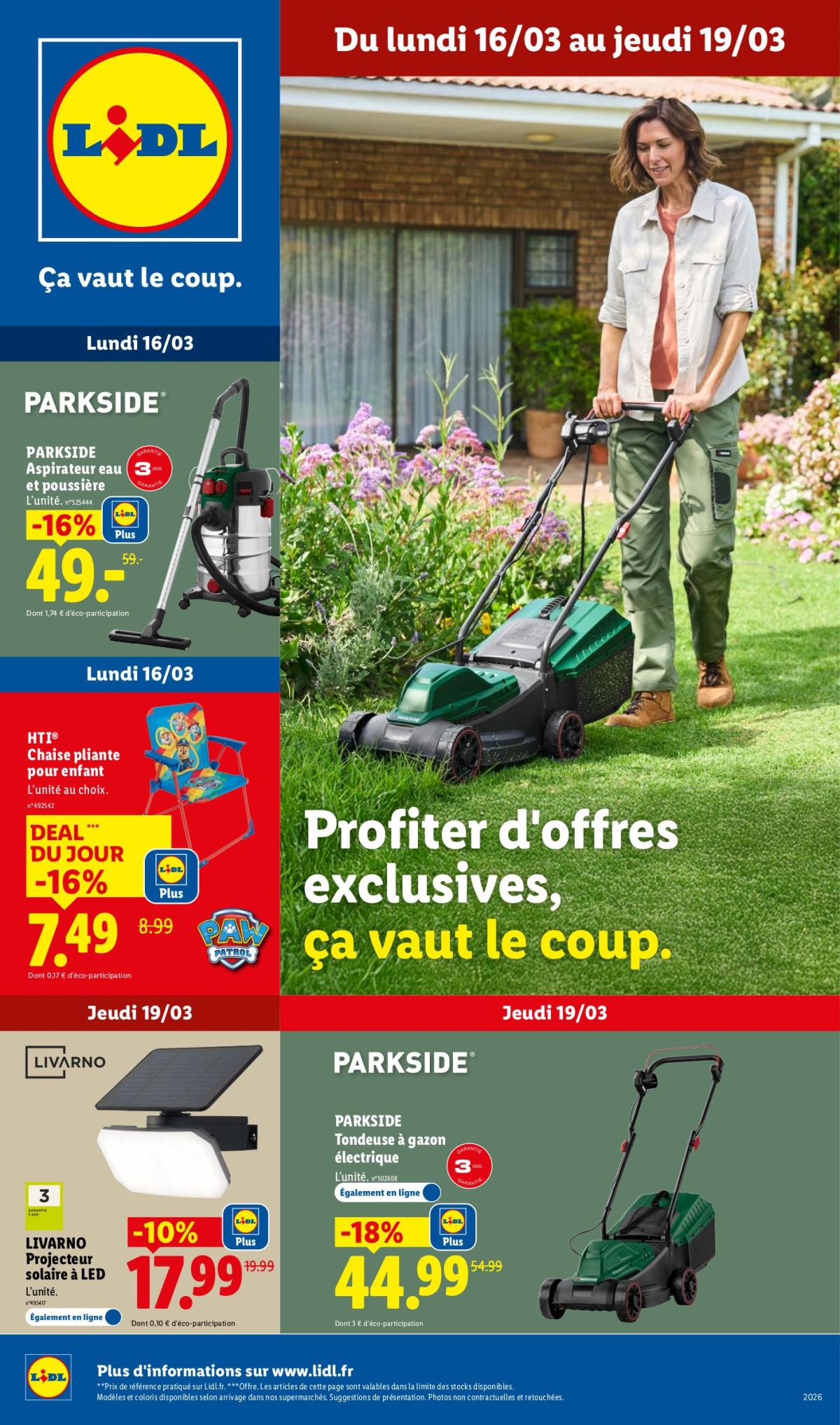 Catalogue Lidl - Les bonnes affaires de la semaine valable du 16/03/2026 au 19/03/2026