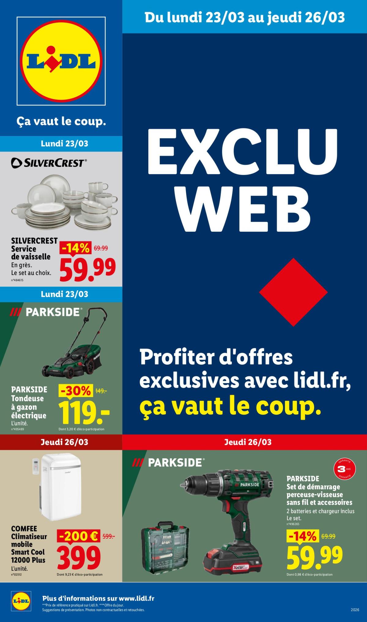 Catalogue Lidl - Exclu Web valable du 23/03/2026 au 26/03/2026