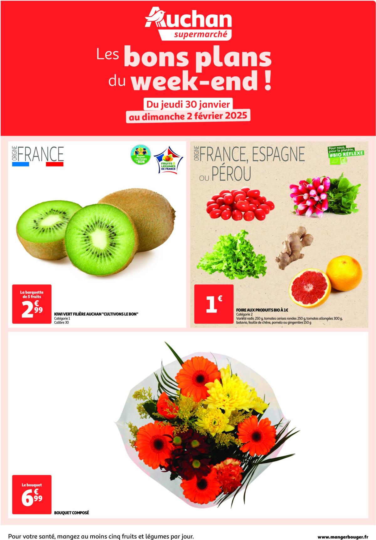 Catalogue Auchan supermarché - Les bons plans du week-end dans votre super ! valable dès 30/01 - 02/02