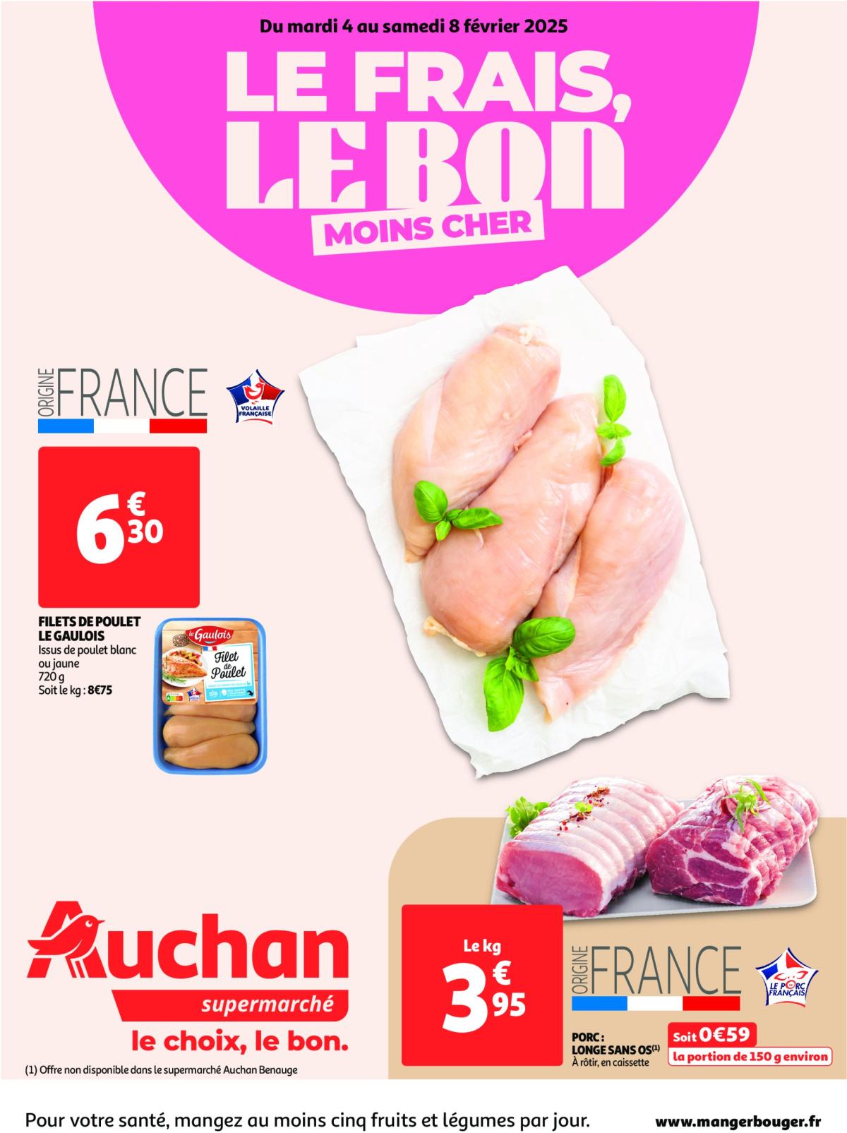 Catalogue Auchan supermarché - Le frais, le bon moins cher valable dès 04/02 - 08/02