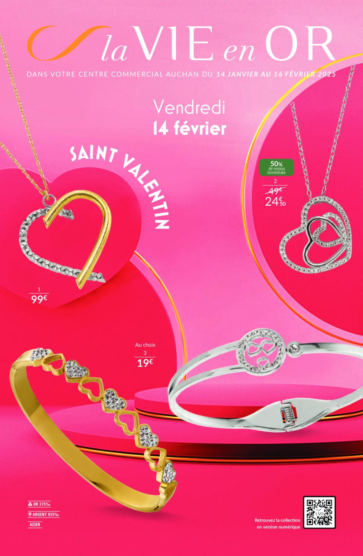 Catalogue Auchan - La VIE en OR : spécial Saint-Valentin ! valable dès 14/01 - 16/02