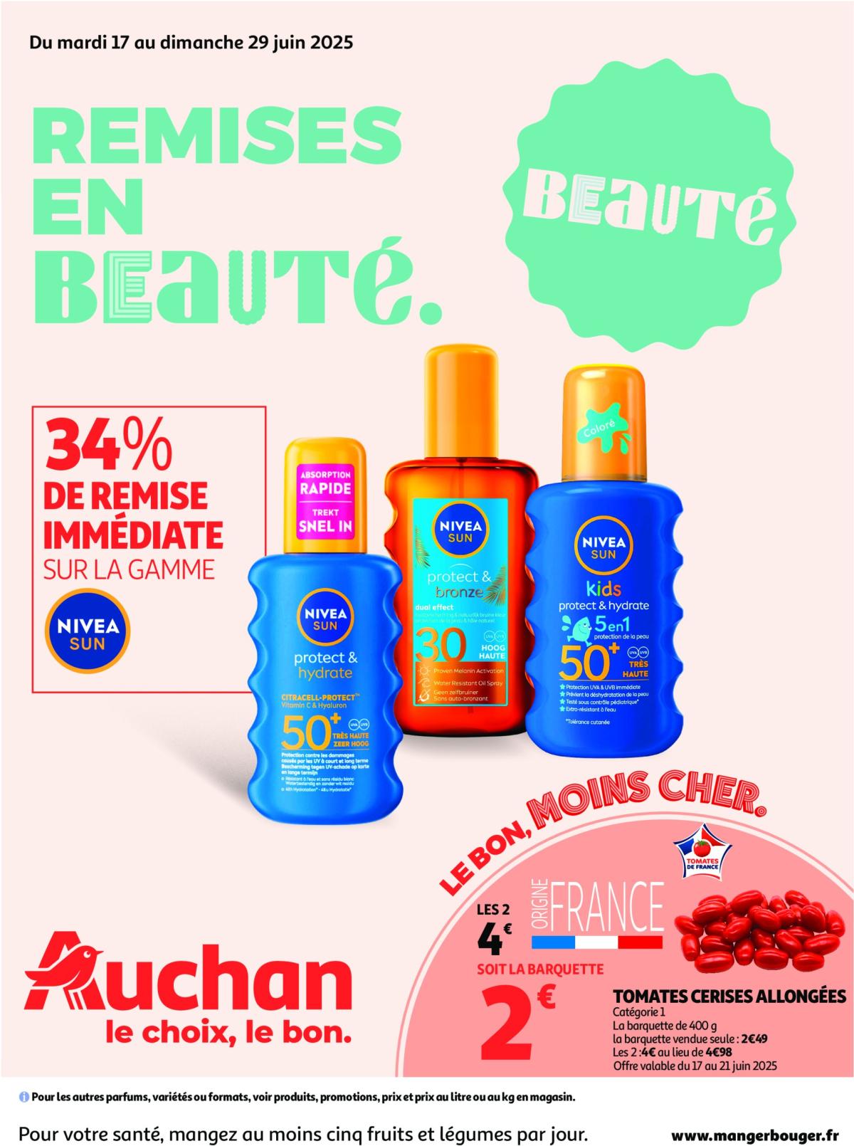 Catalogue Auchan - Remises en beauté valable du 17/06 au 29/06