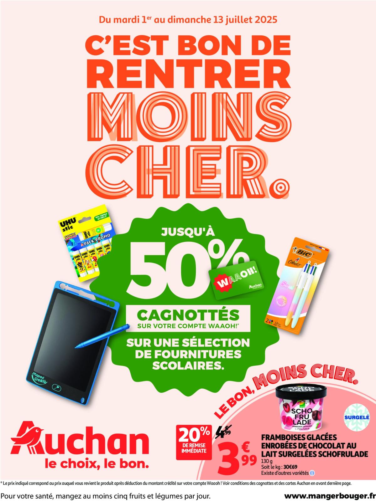 Catalogue Auchan - C'est bon de rentrer moins cher valable du 01/07 au 13/07