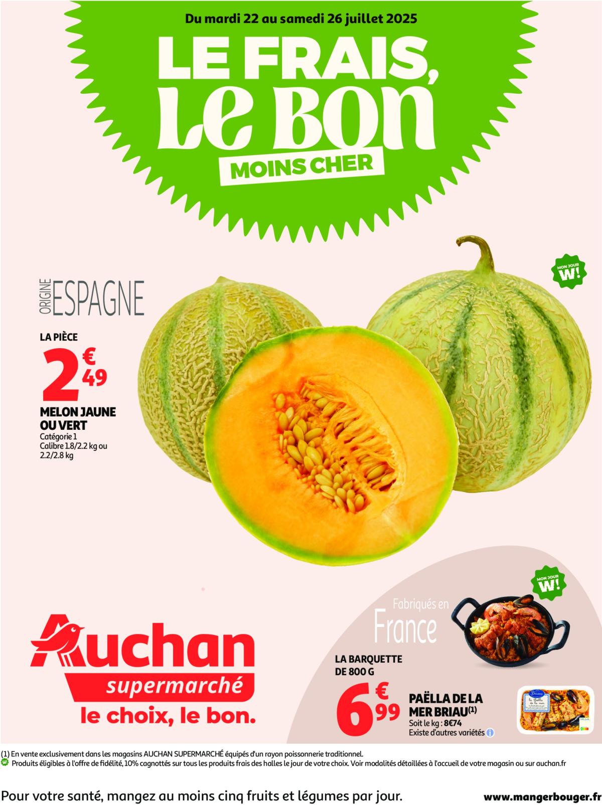 Catalogue Auchan supermarché - Les prix bas qui font du bien au quotidien valable du 22/07 au 26/07