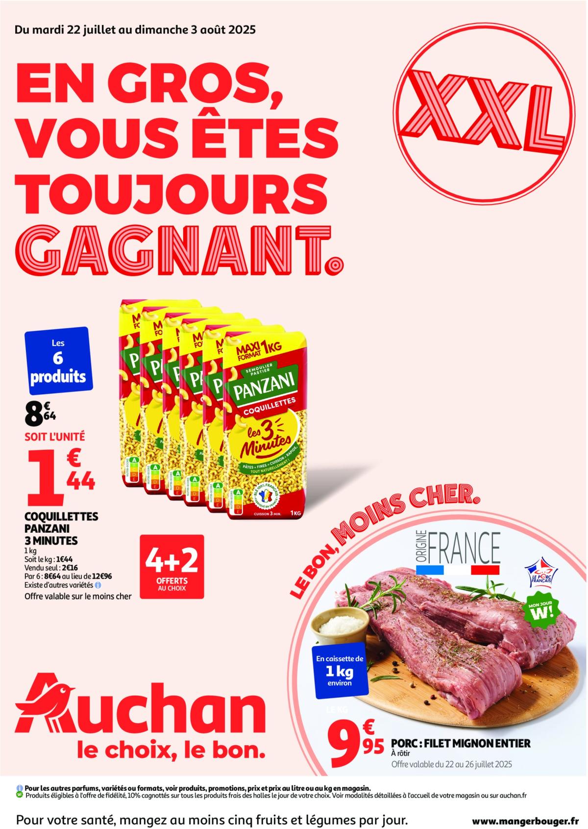 Catalogue Auchan - En gros, vous êtes toujours gagnant valable du 22/07 au 03/08