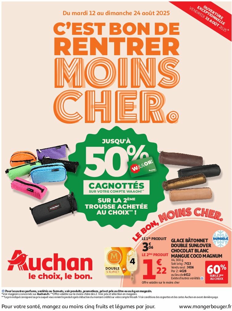 Catalogue Auchan - C'est bon de rentrer moins cher valable du 12/08 au 24/08