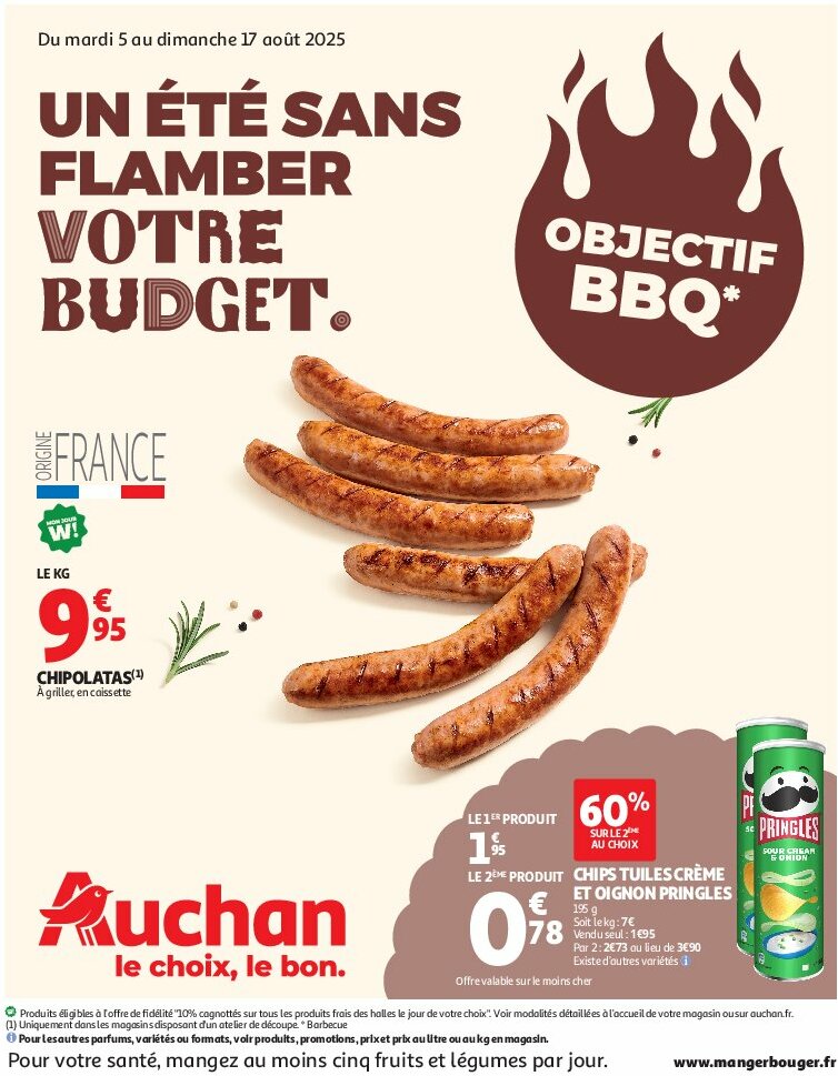 Catalogue Auchan - Un été sans flamber votre budget valable du 05/08 au 17/08