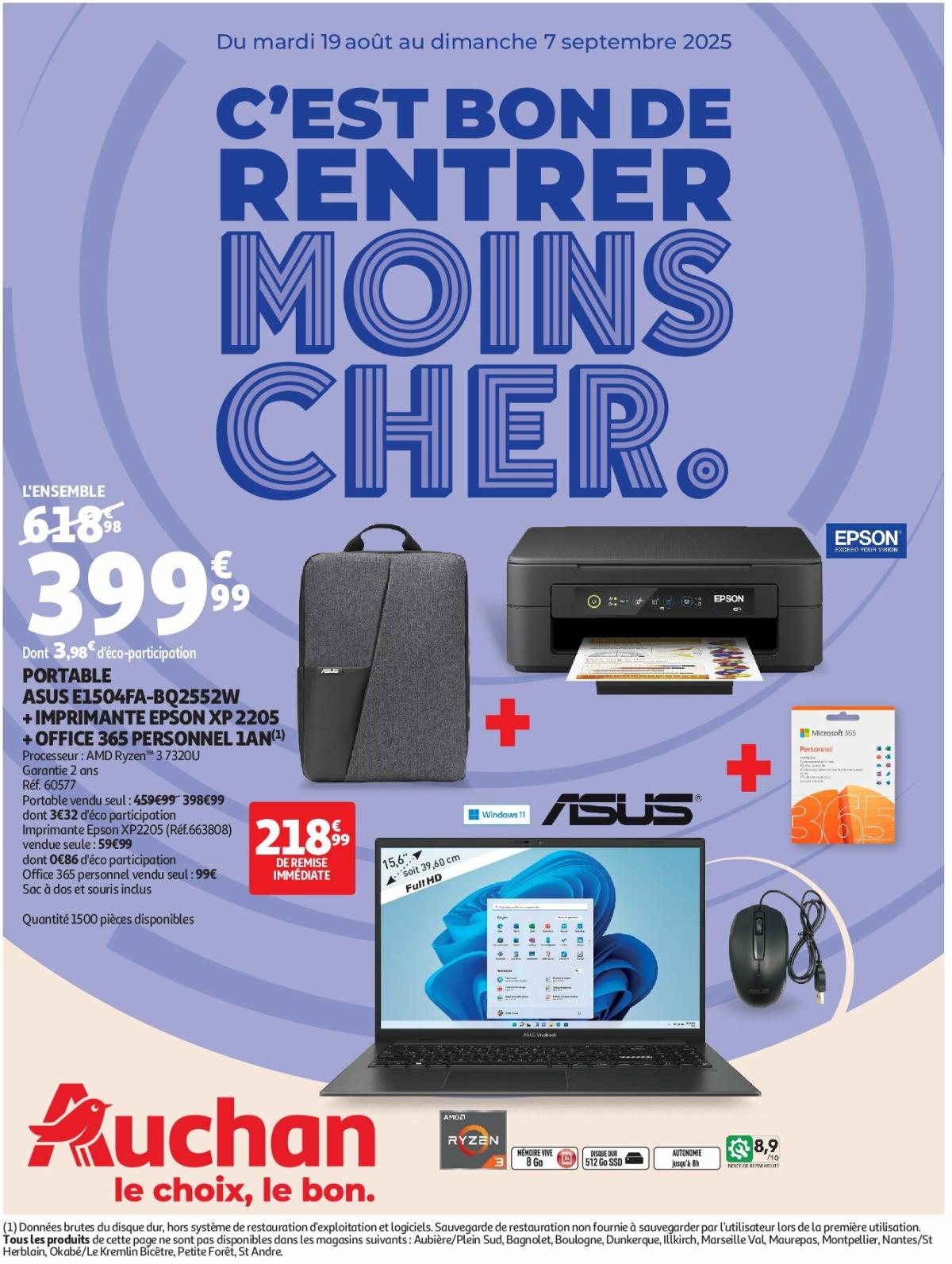 Catalogue Auchan - Rentrée des classes valable du 19/08 au 07/09
