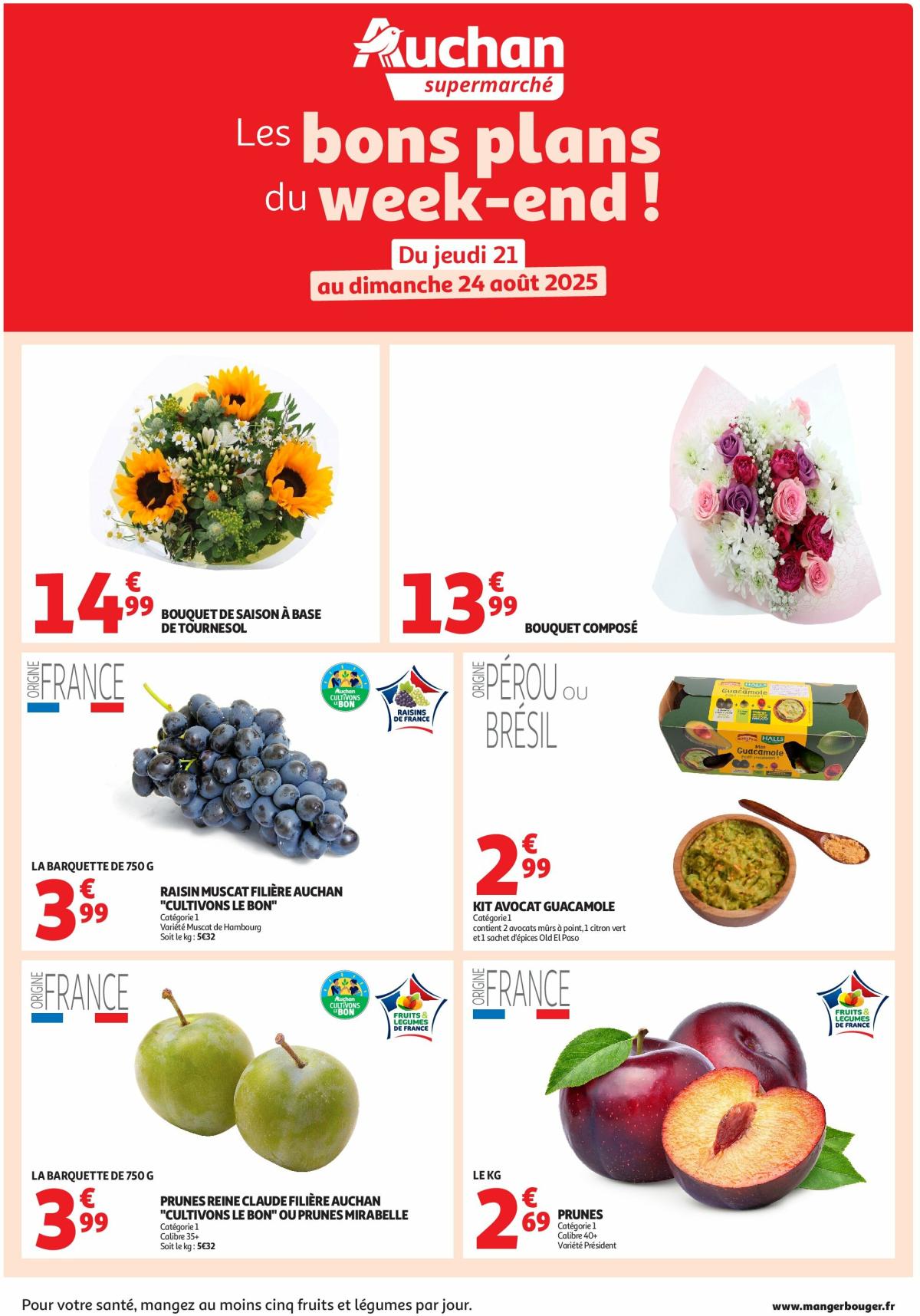 Catalogue Auchan supermarché - Les bons plans du week-end dans votre super ! valable du 21/08 au 24/08
