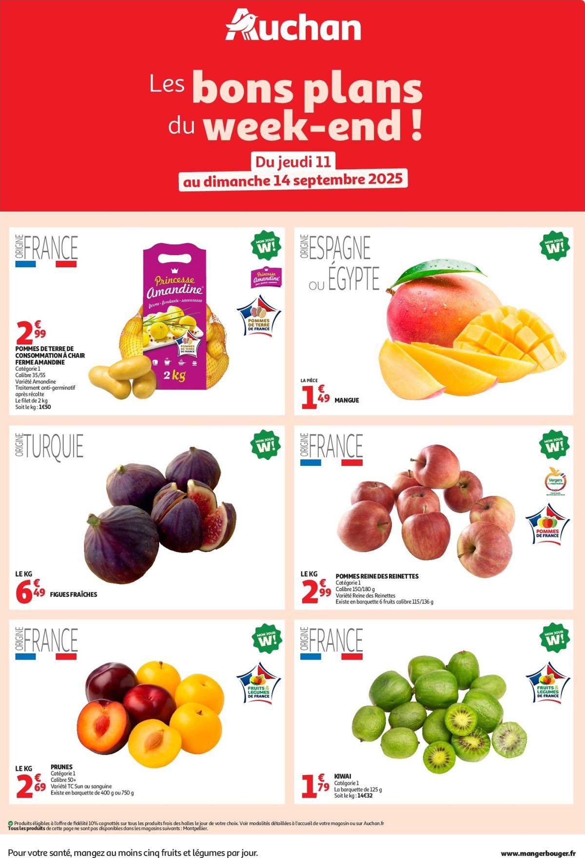 Catalogue Auchan - Les bons plans du week-end dans votre hyper ! valable du 11/09 au 14/09