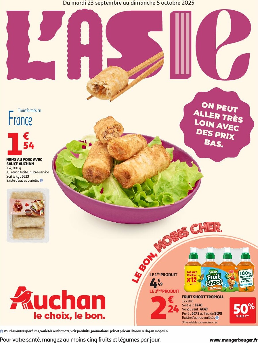 Catalogue Auchan - L'Asie, on peut aller très loin avec des prix bas valable du 23/09 au 05/10