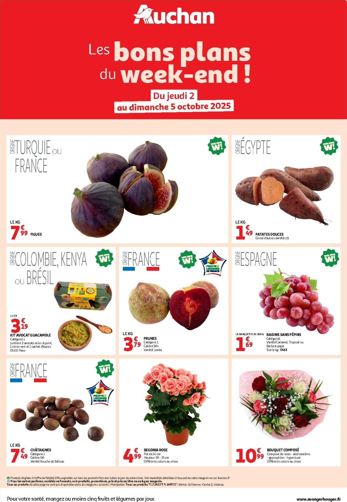Catalogue Auchan - Les bons plans du week-end dans votre hyper ! valable du 02/10 au 05/10