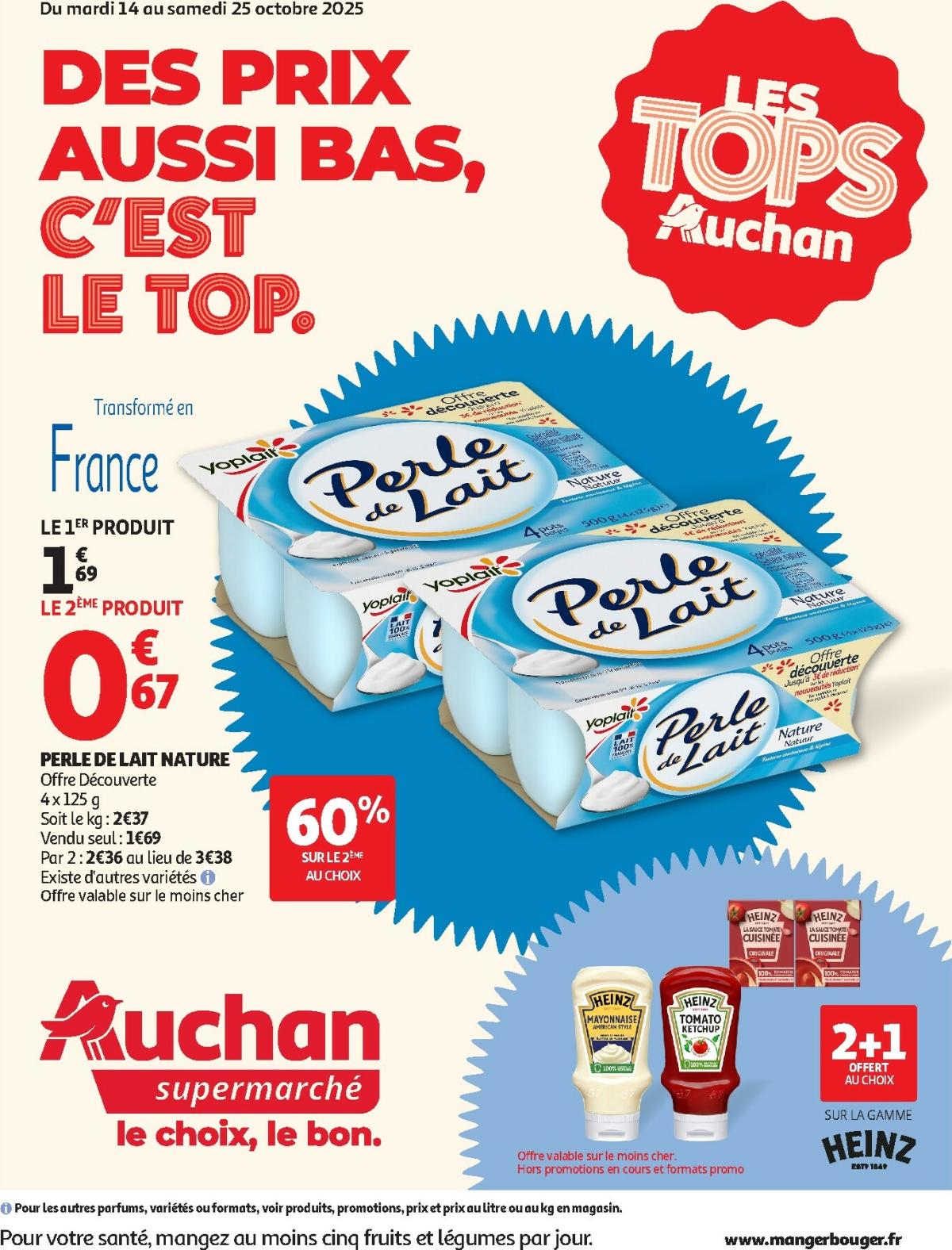 Catalogue Auchan - Des prix aussi bas, c'est le top dans votre super valable du 14/10 au 25/10