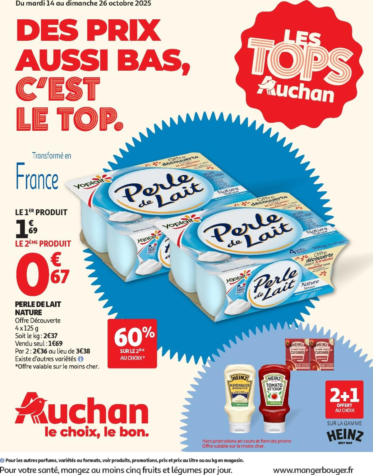 Catalogue Auchan - Des prix aussi bas, c'est le top valable du 14/10 au 26/10