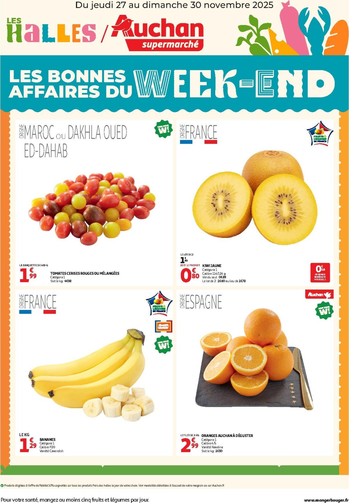 Catalogue Auchan - Les bons plans du week-end dans votre super valable du 27/11 au 30/11