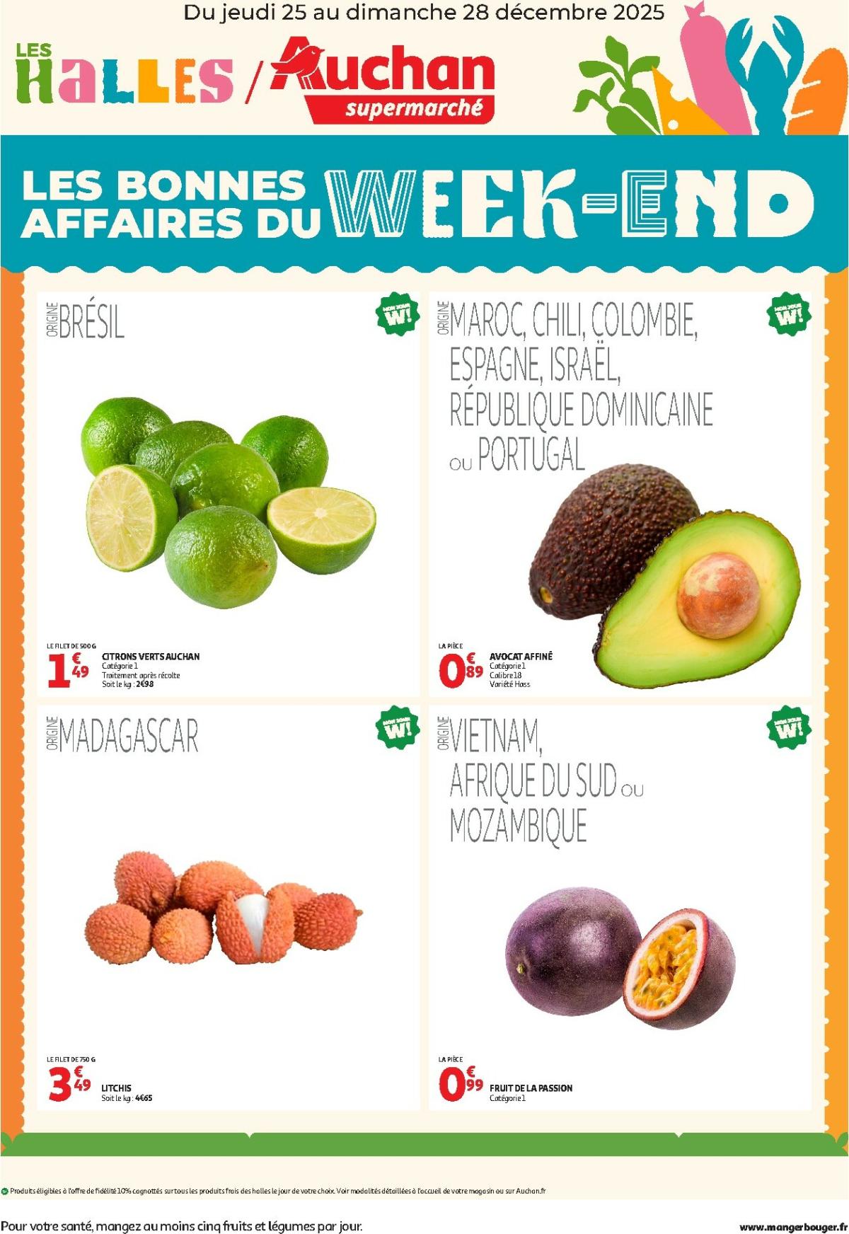 Catalogue Auchan - Les bons plans du week-end dans votre super valable du 25/12 au 28/12