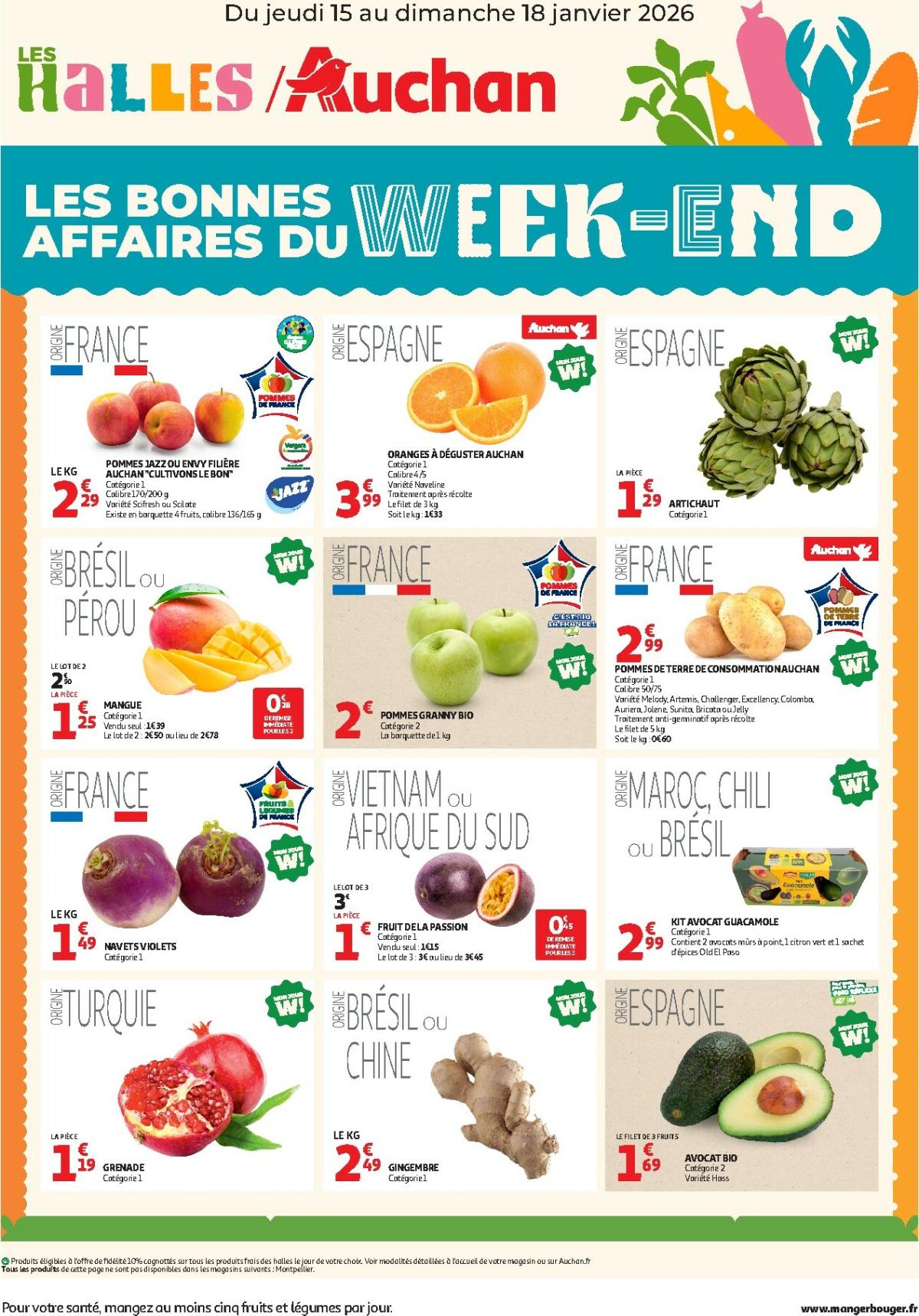 Catalogue Auchan - Les bons plans du week-end dans votre hyper ! valable du 15/01 au 18/01