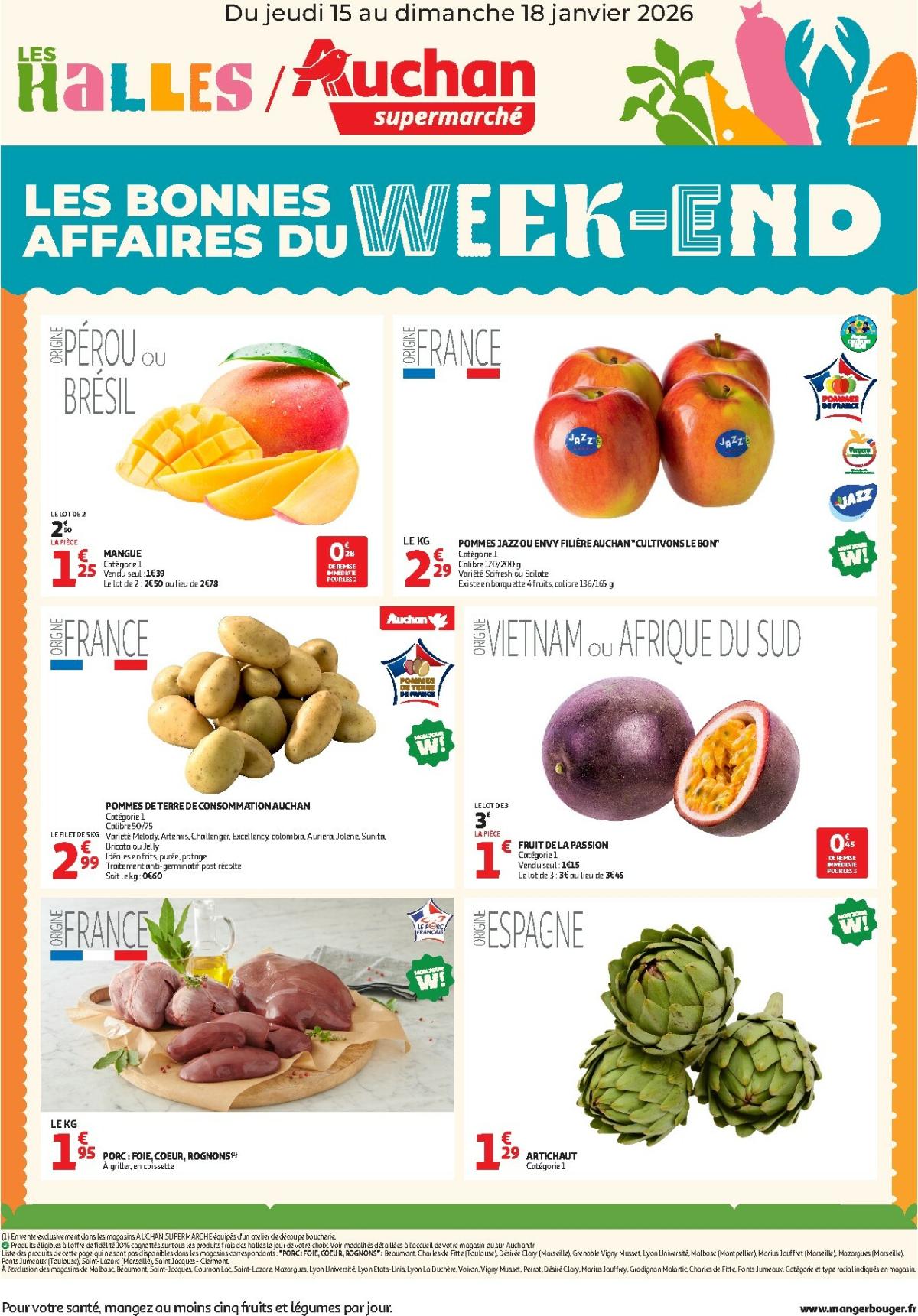 Catalogue Auchan supermarché - Les bons plans du week-end dans votre super ! valable du 15/01 au 18/01