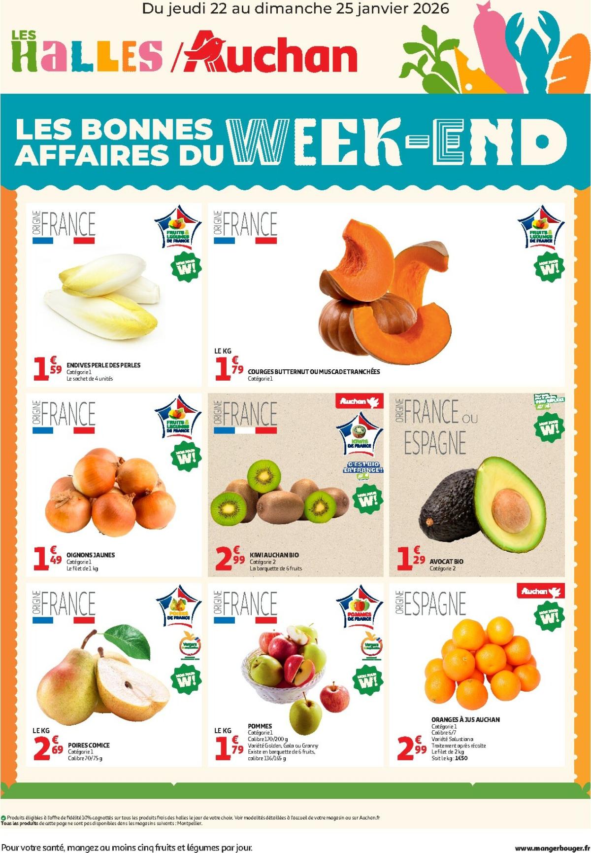 Catalogue Auchan - Les bons plans du week-end dans votre hyper ! valable du 22/01 au 25/01