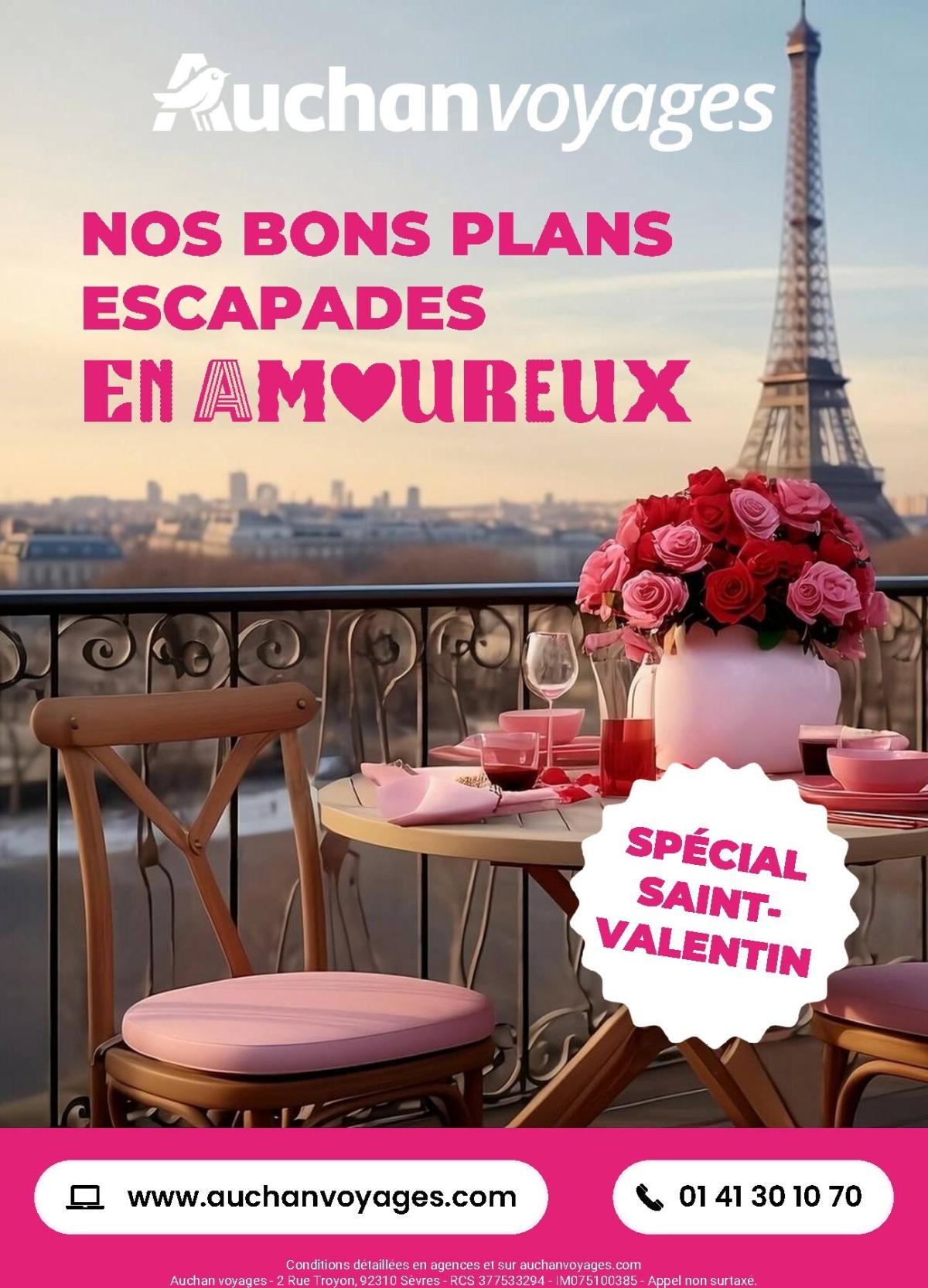 Catalogue Auchan - Séjours St-Valentin valable du 01/02/2026 au 28/02/2026