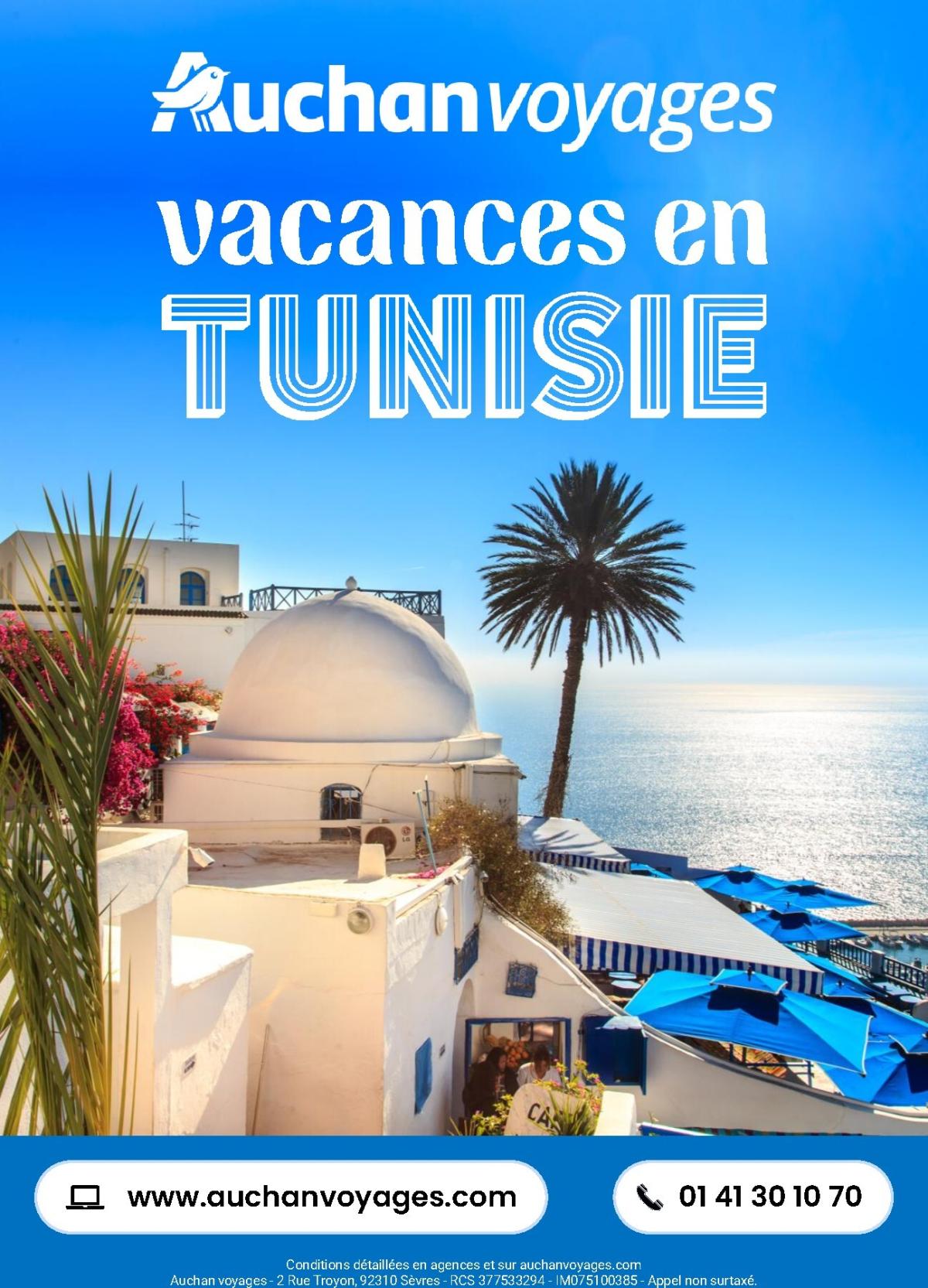 Catalogue Auchan voyages - vacances en Tunisie valable du 01/03/2026 au 31/03/2026