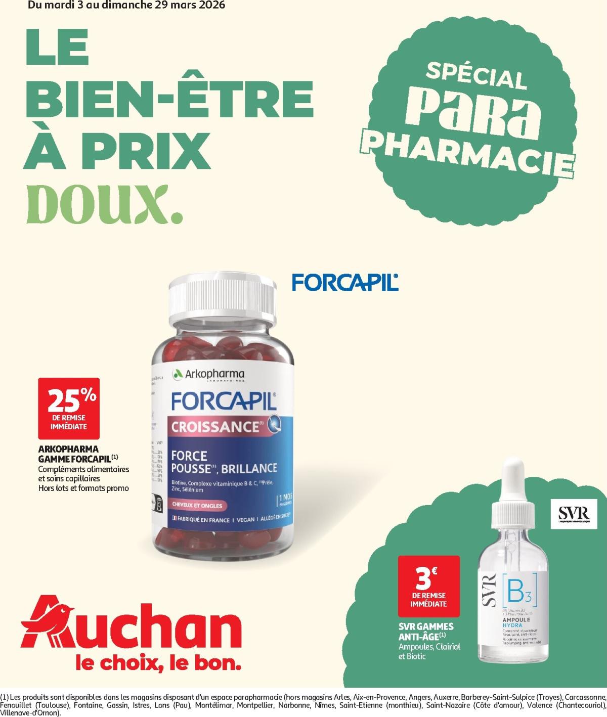 Catalogue Auchan - Parapharmacie, beauté valable du 03/03/2026 au 29/03/2026