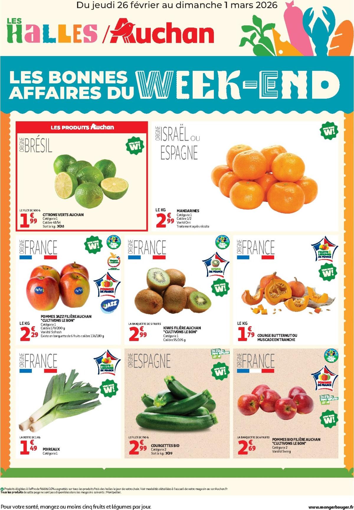 Catalogue Auchan - Les bons plans du week-end dans votre hyper valable du 26/02/2026 au 01/03/2026