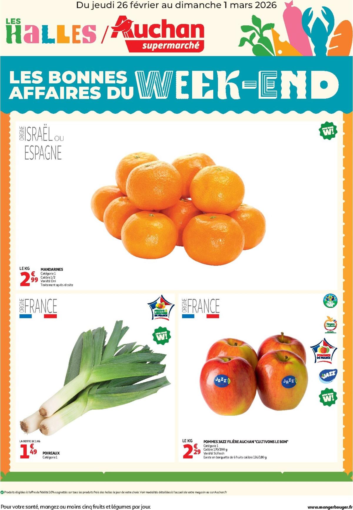 Catalogue Auchan - Les bons plans du week-end dans votre super valable du 26/02/2026 au 01/03/2026