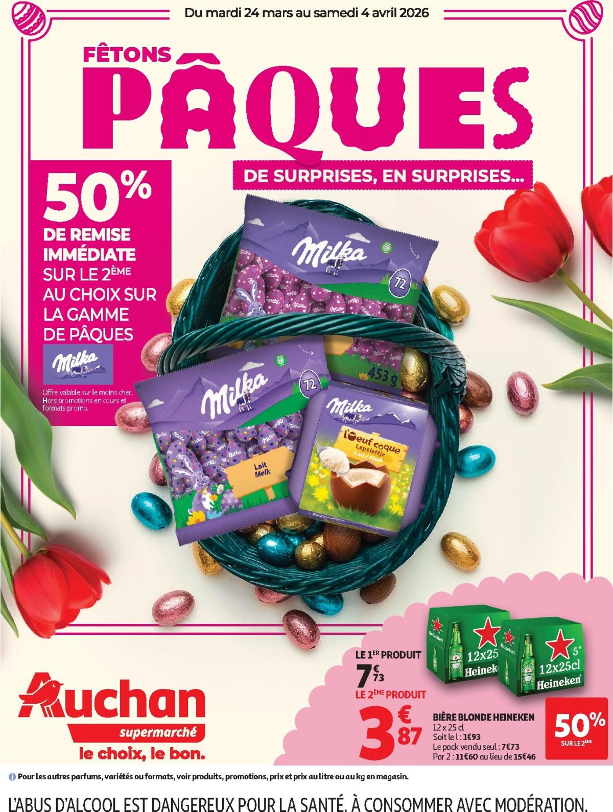 Catalogue Auchan Supermarché - Chocolats Pâques valable du 24/03/2026 au 04/04/2026