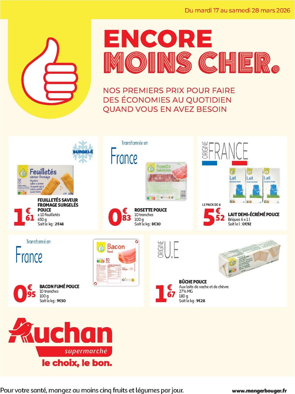 Catalogue Auchan Supermarché - Marque Pouce valable du 17/03/2026 au 28/03/2026