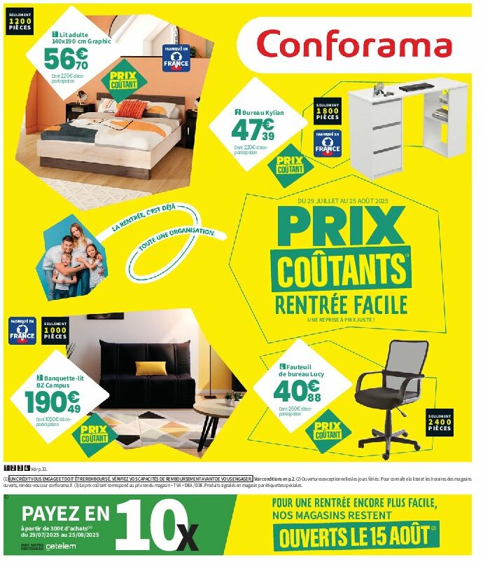 Catalogue Conforama valable du 29/07 au 25/08