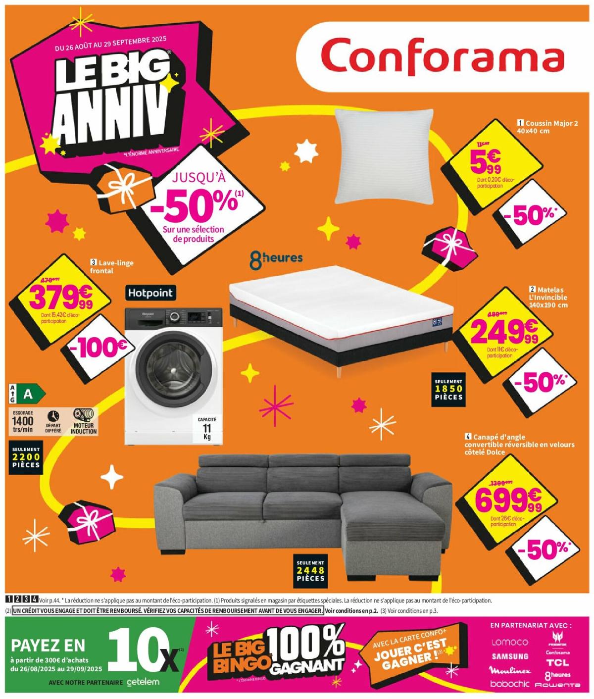 Catalogue Conforama valable du 26/08 au 29/09