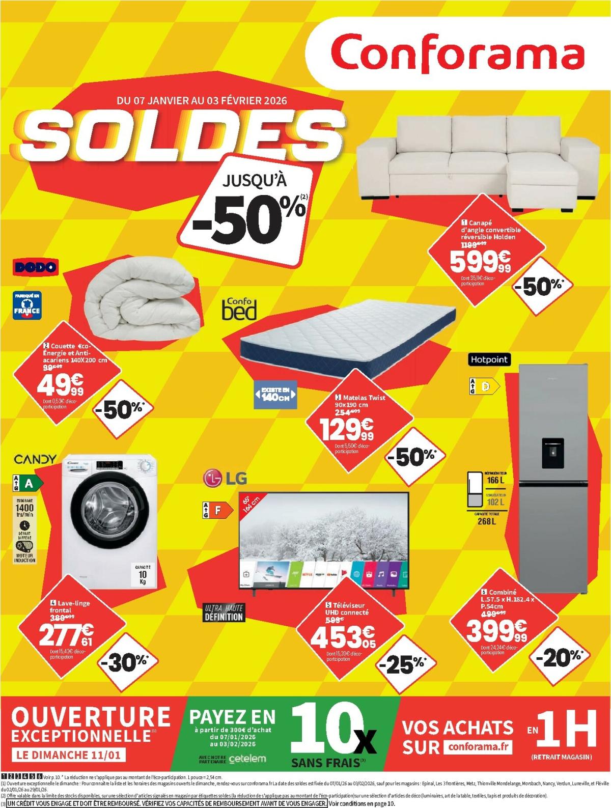 Catalogue Conforama - Soldes valable du 07/01 au 03/02