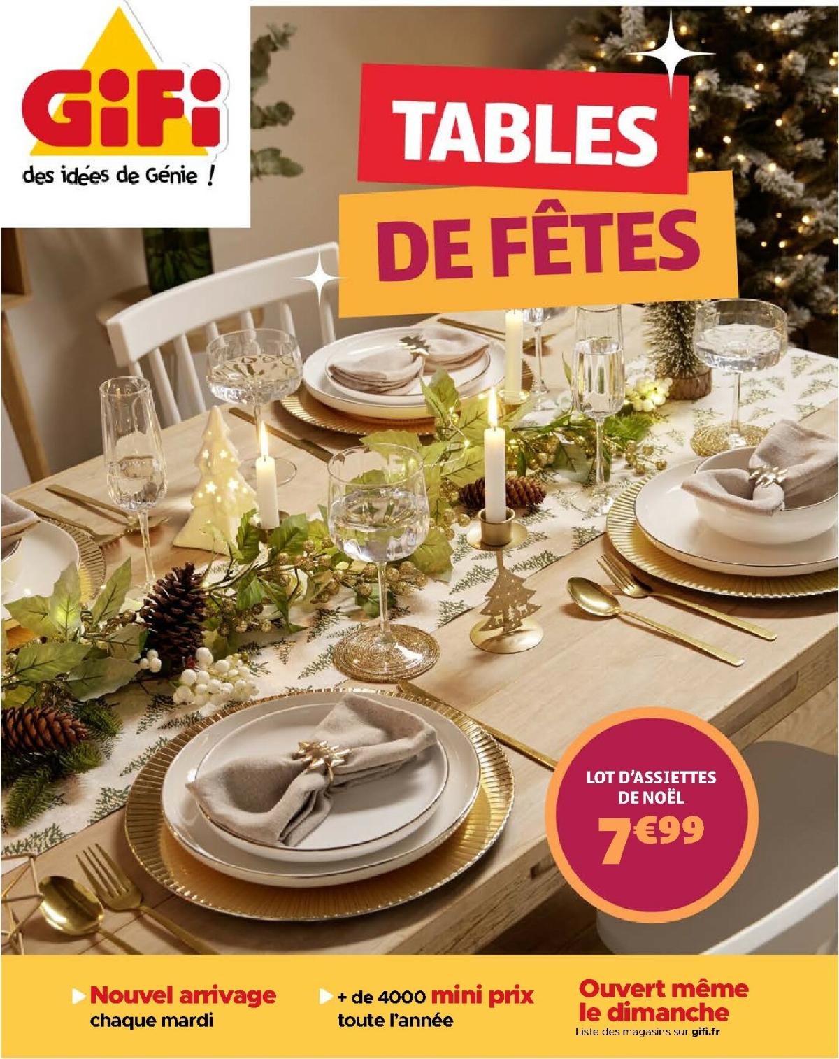 Catalogue Gifi - Tables de fêtes valable du 18/11 au 30/12