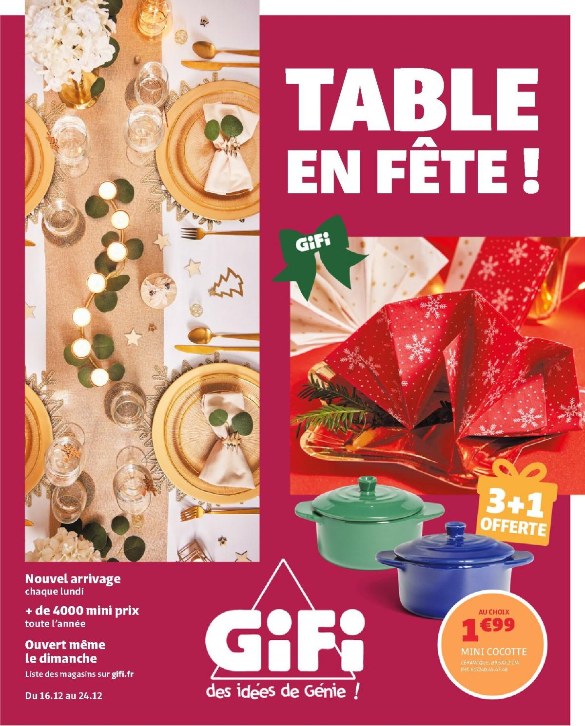 Catalogue Gifi - Tables en fête valable du 16/12 au 24/12