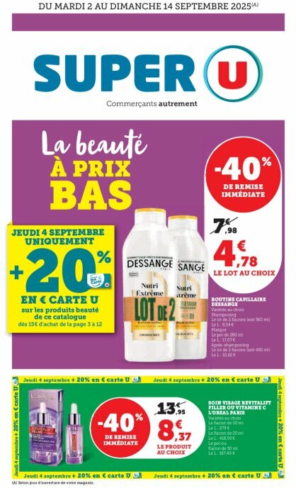 Catalogue Super U valable du 02/09 au 14/09