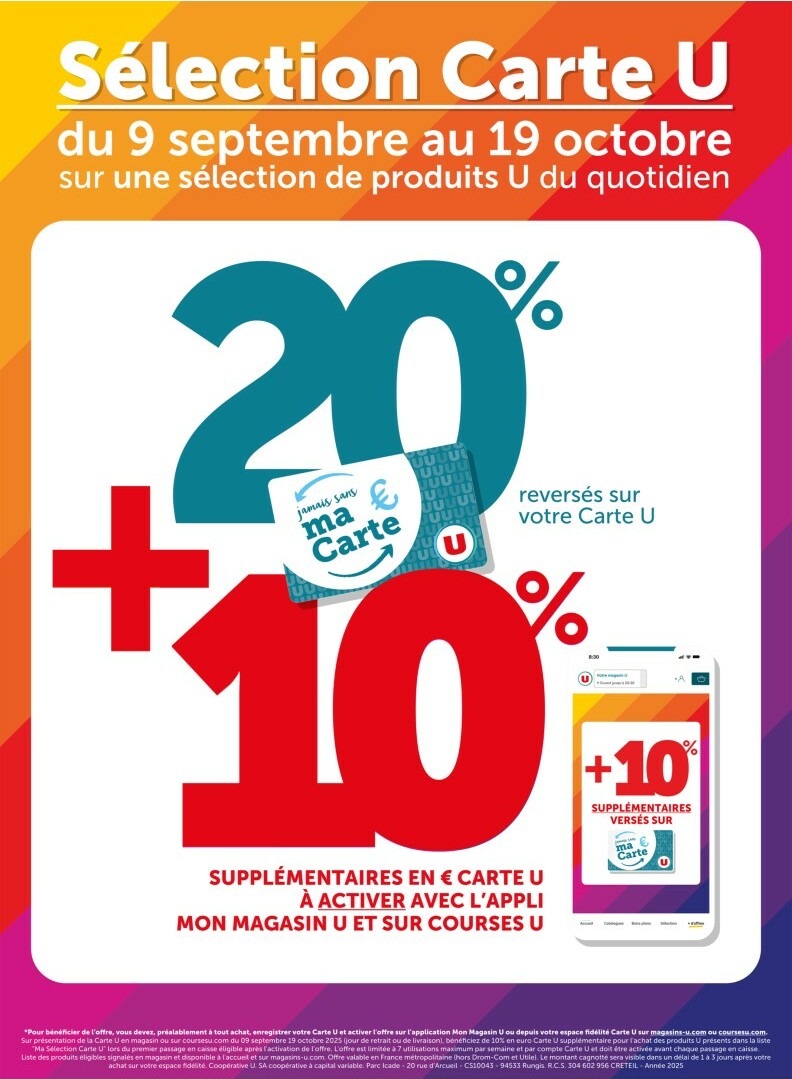 Catalogue Super U - Ma Sélection Carte U valable du 09/09 au 19/10