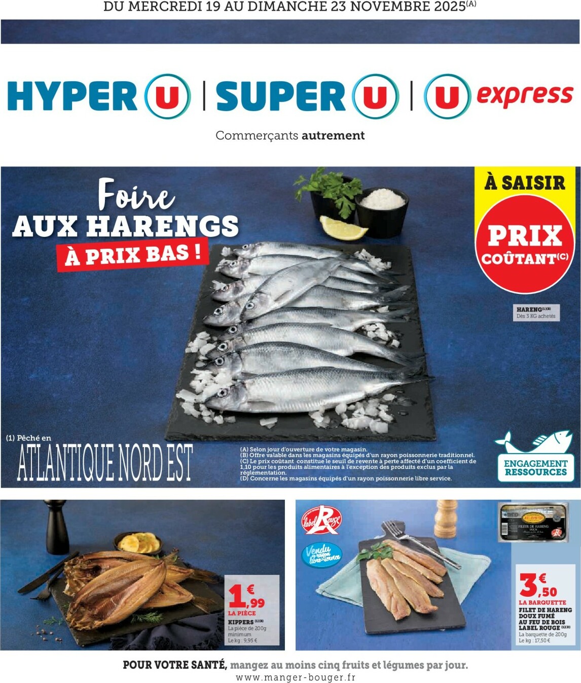 Catalogue Super U - Foire aux Harengs à prix bas valable du 19/11 au 23/11