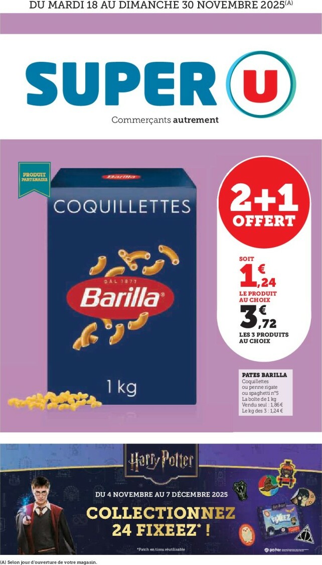 Catalogue Super U - Les prix bas de la semaine valable du 18/11 au 30/11