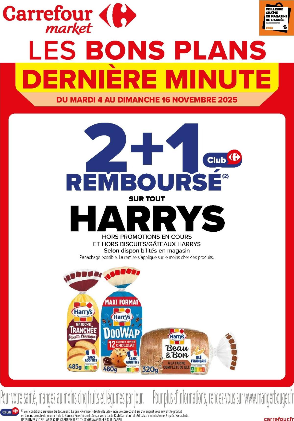 Catalogue Carrefour Market - Les Bons Plans Derniére Minute valable du 04/11 au 16/11