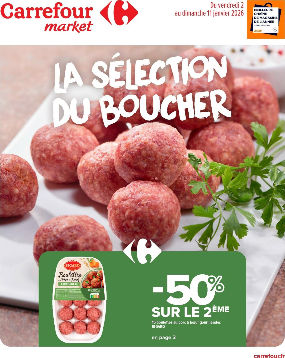 Catalogue Carrefour Market - Boucher valable du 02/01 au 11/01