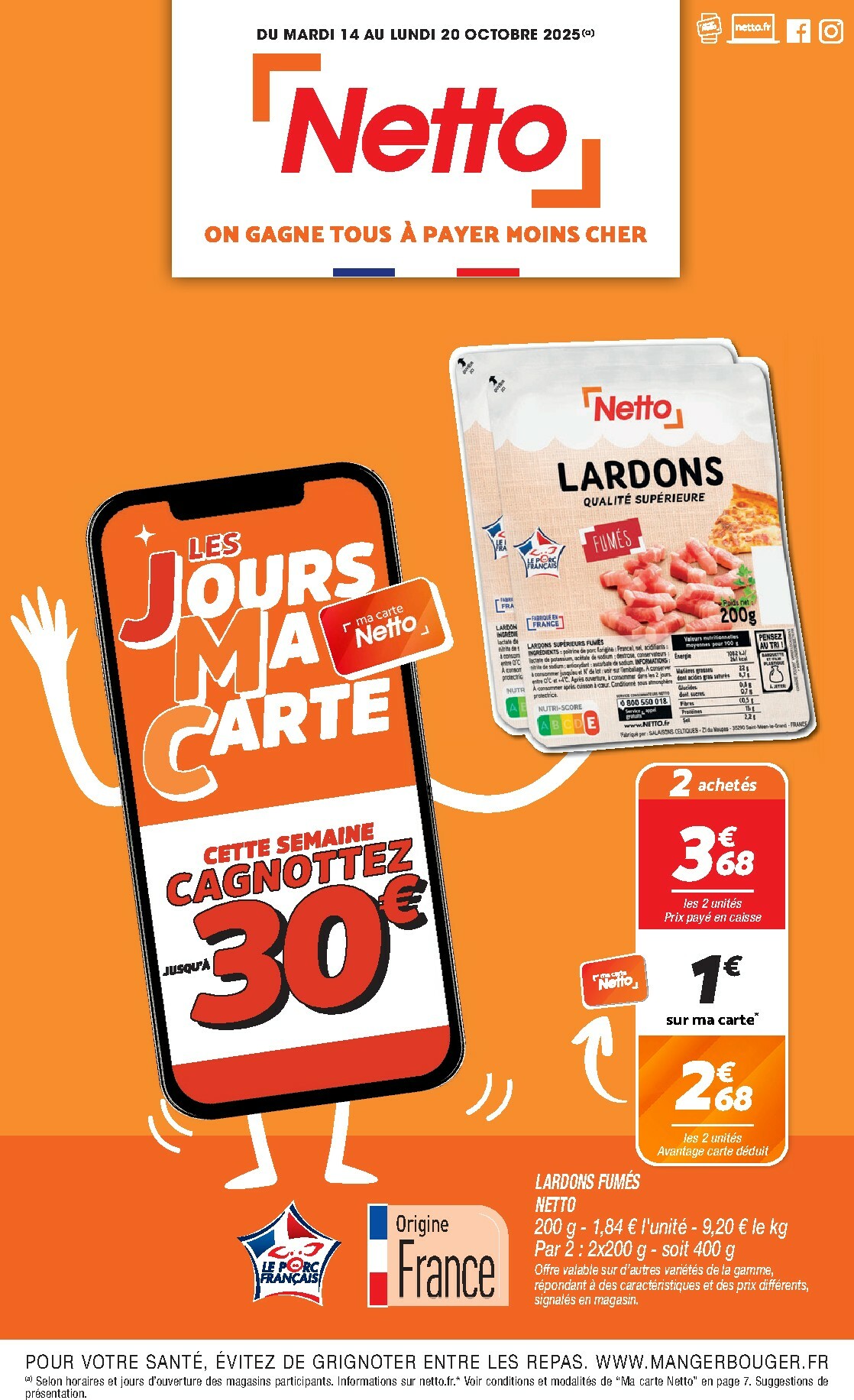 Catalogue Netto - Les Jours Ma Carte valable du 14/10 au 20/10