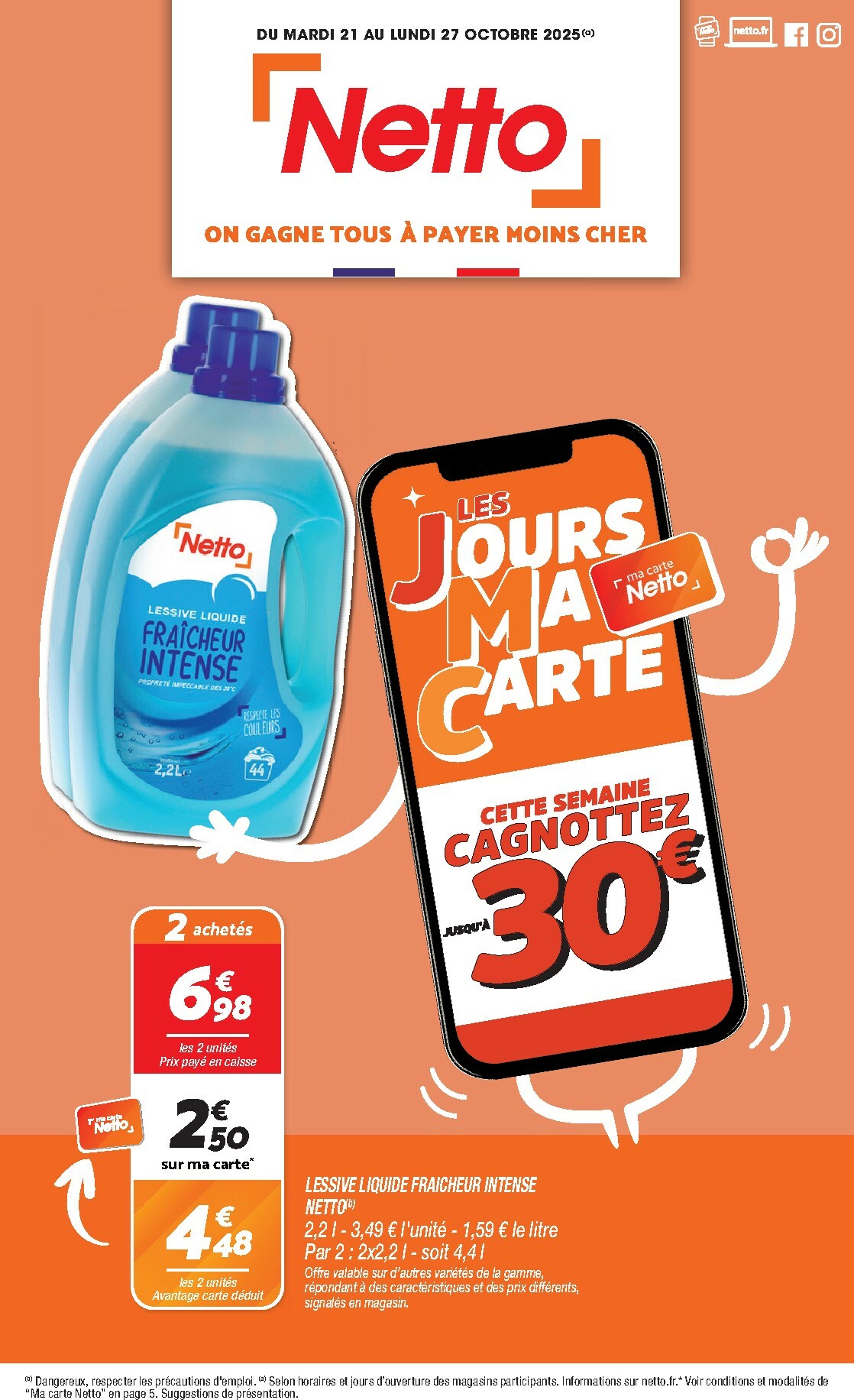 Catalogue Netto - Les Jours Ma Carte valable du 21/10 au 27/10