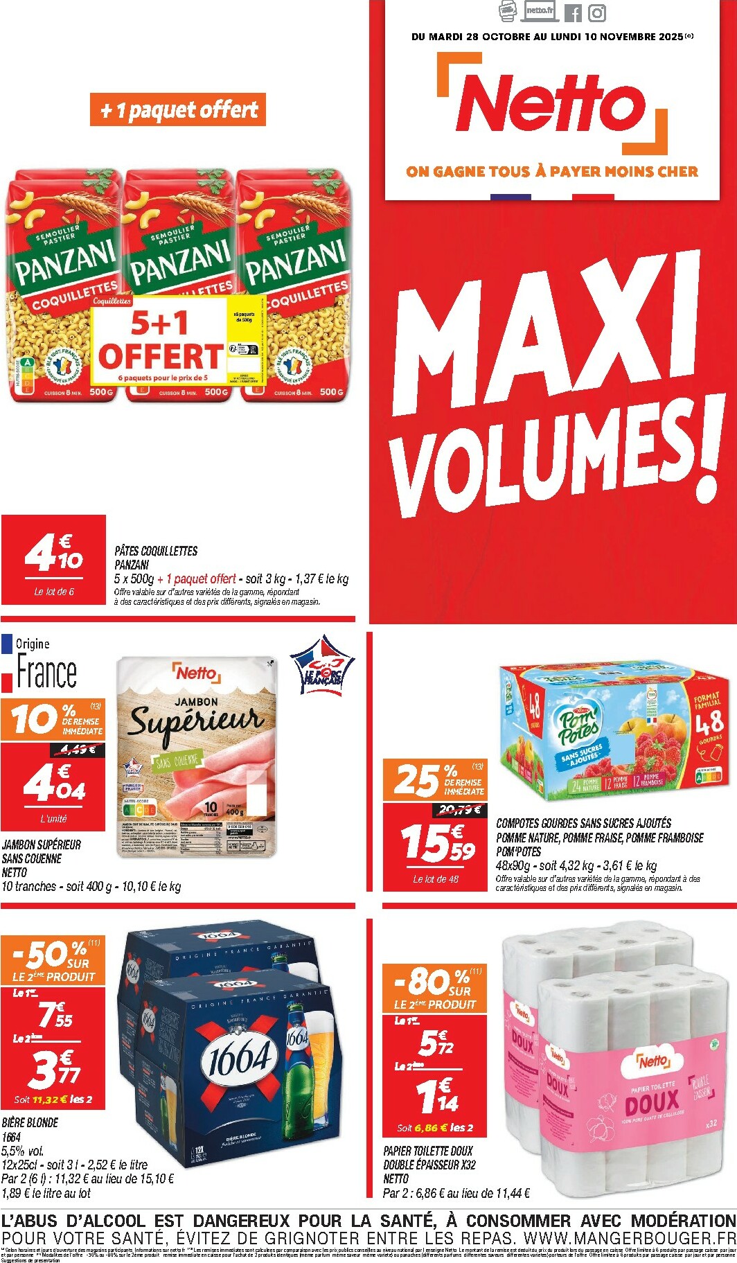 Catalogue Netto - Maxi volumes valable du 28/10 au 10/11